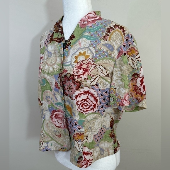 Pendleton sz 16 p blouse in a beautiful floral design. Vintage styling - Picture 6 of 13